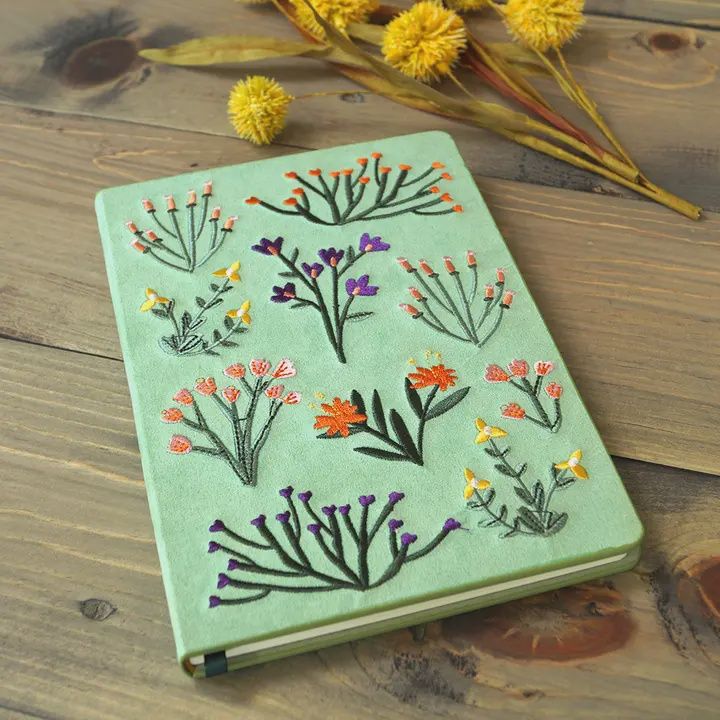 Petite Blooms Vegan  Embroidered Journal