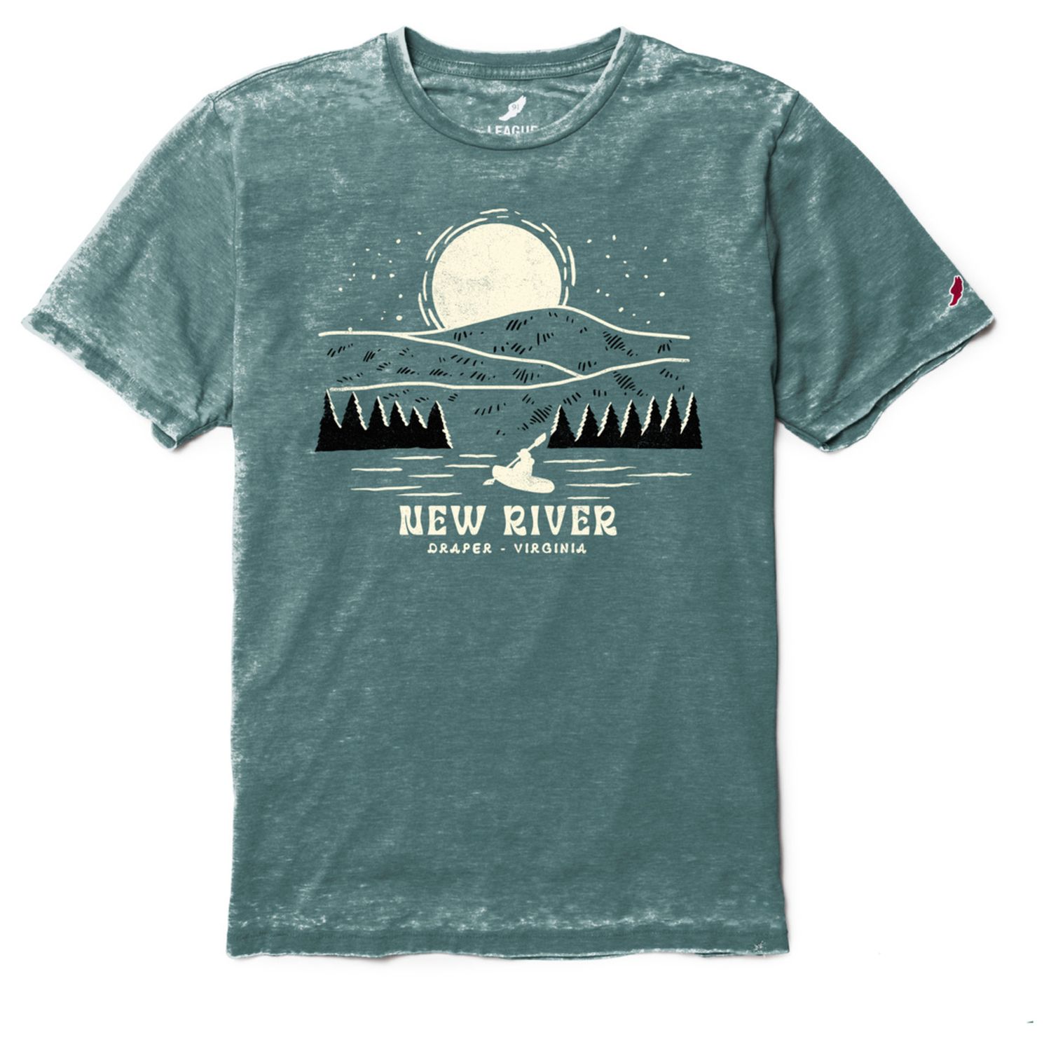 New River Va Tee, Color: Heather Dark Green, Size: Small