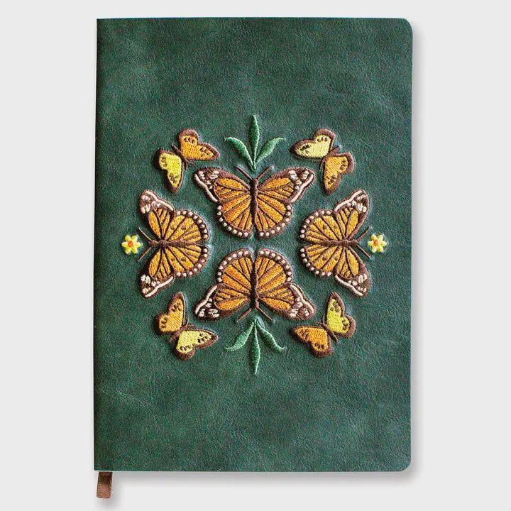 Butterfly Dance Vegan  Embroidered Journal