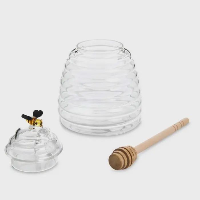 Kitchen Glass Honey Jar With Lid
