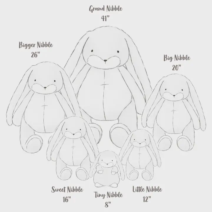 Tiny Nibble 8" Bunny - Gray