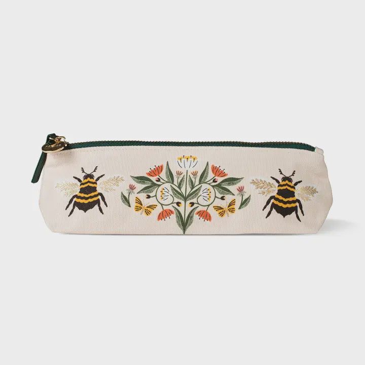 Bee Floral Flat Bottom Pouch