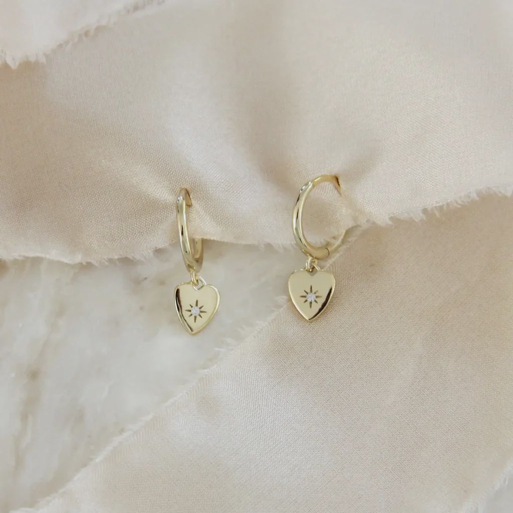 Tiny Heart Hoops Earrings