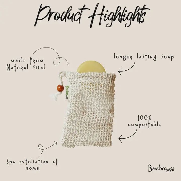 Compostable Sisal Soap Saver Bag