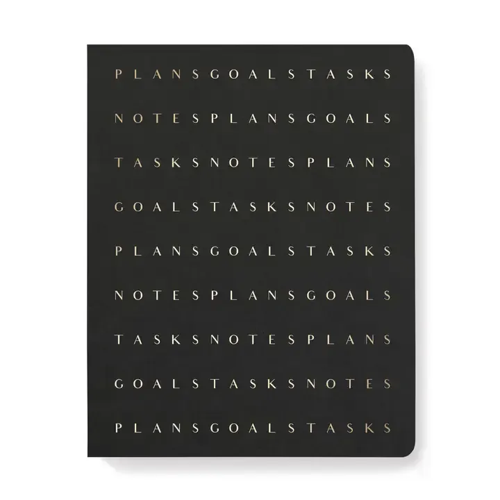 Letter Flow Black Non-Dated Weekly Planner