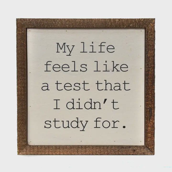 My Life Feels Like A Test...