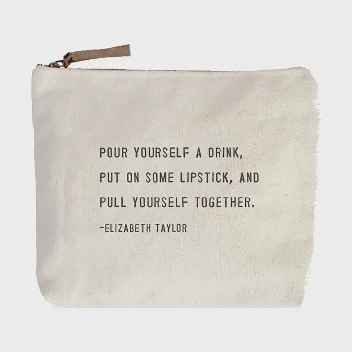 Quote Canvas Zip Bag