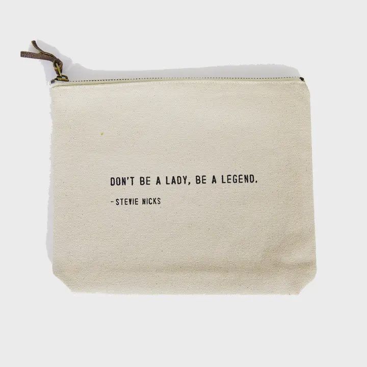 Quote Canvas Zip Bag