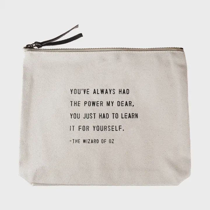 Quote Canvas Zip Bag