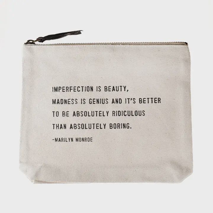 Quote Canvas Zip Bag