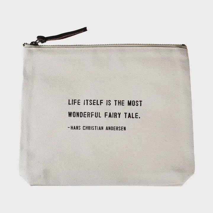 Quote Canvas Zip Bag