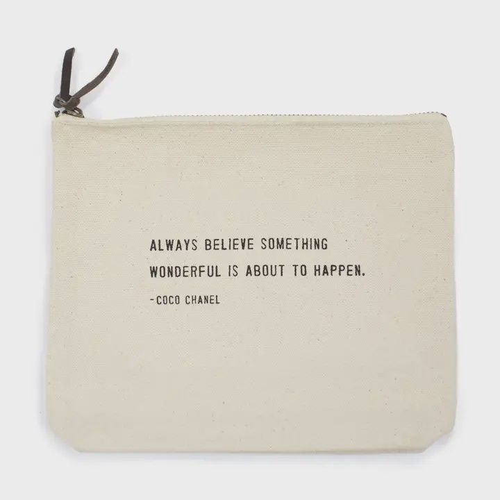 Quote Canvas Zip Bag