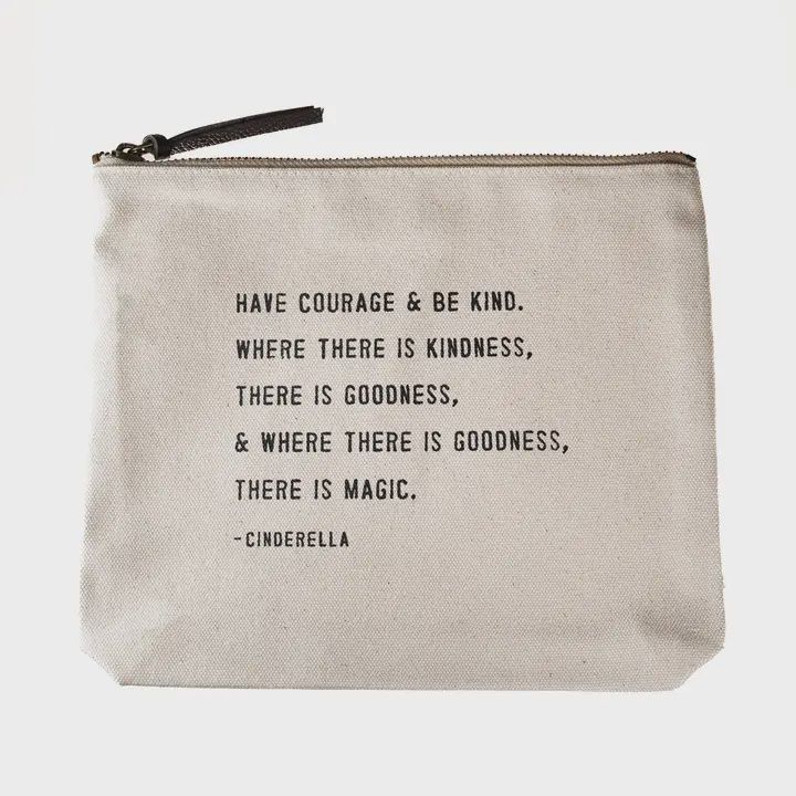 Quote Canvas Zip Bag