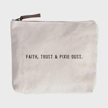 Quote Canvas Zip Bag