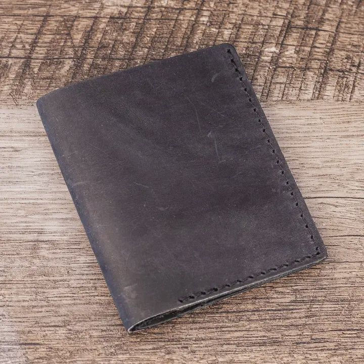 Handmade Leather Bifold Wallet-Black