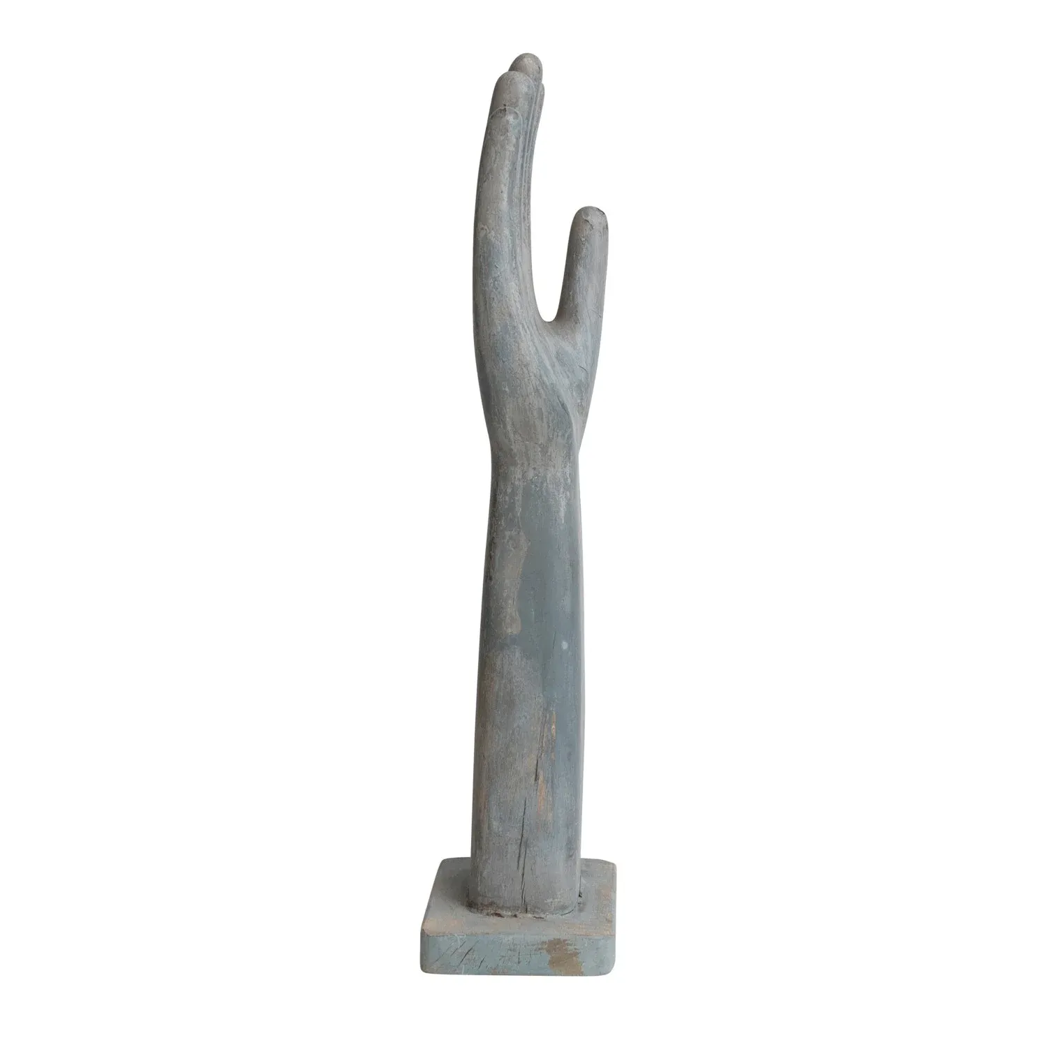 Found Wood Glove Mold On Stand
