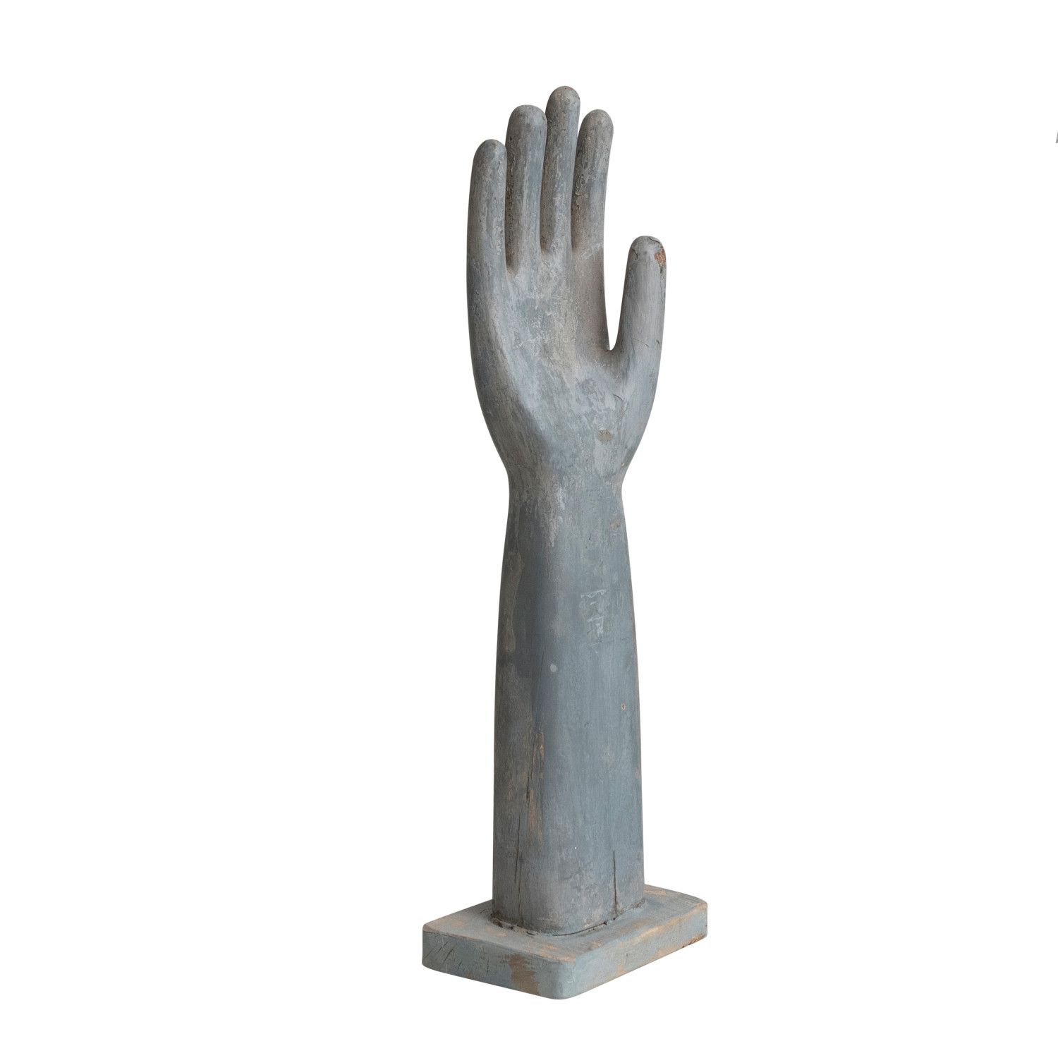 Found Wood Glove Mold On Stand