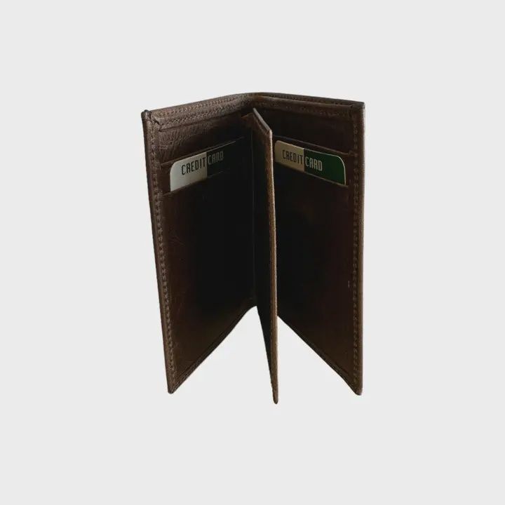 Leather Bifold Wallet-Brown
