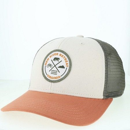 New River Trail Trucker Hat, Color: Stone/Bronze/Lt Olive