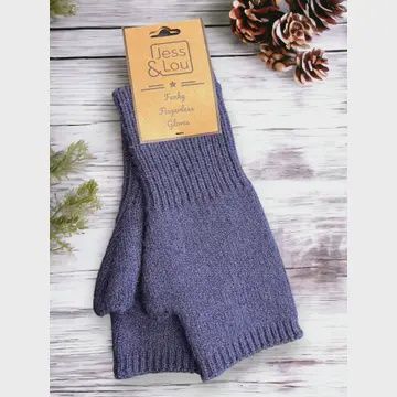 Plain Knit Fingerless Gloves