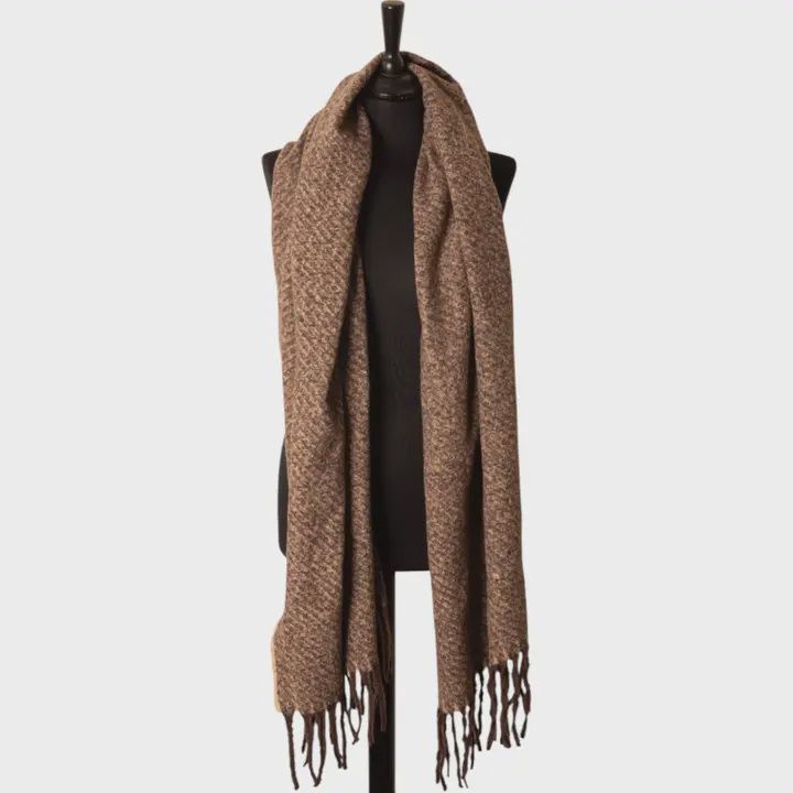 Cappaccino &amp; Beige Flecked Winter Scarf