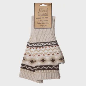 Beige Nordic Fingerless Glove/Wrist Warmer