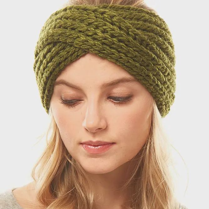 Solid Twisted Knit Headband