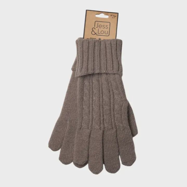 Cappuccino Cosy Cable Knit Gloves