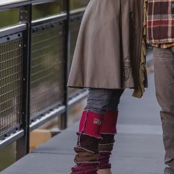 Upcycled Burgundy and Wine Sweater Legwarmers