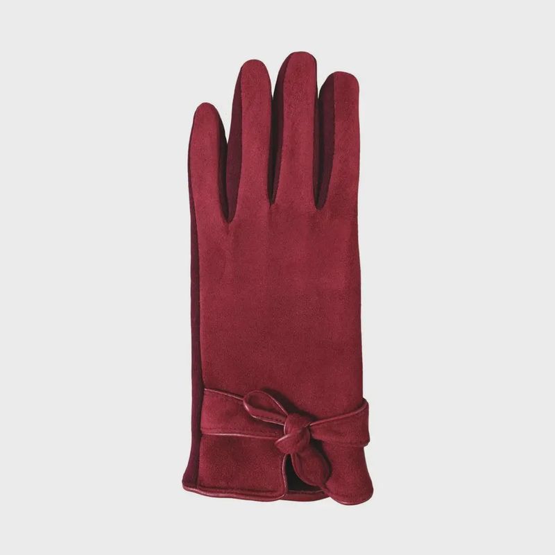 Faux Suede Gloves/Burgundy