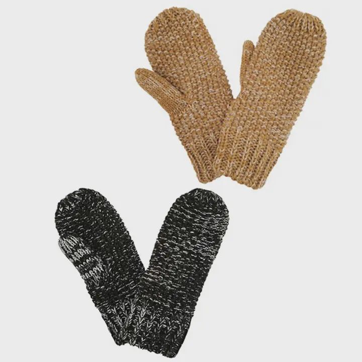 Crochet Knit Solid Cozy Mittens
