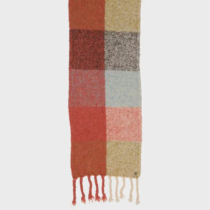 Boucle Colorblock Scarf - Safari Green