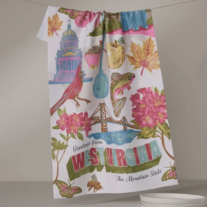 Greetings from West Virginia Tea Towel