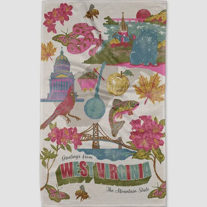 Greetings from West Virginia Tea Towel