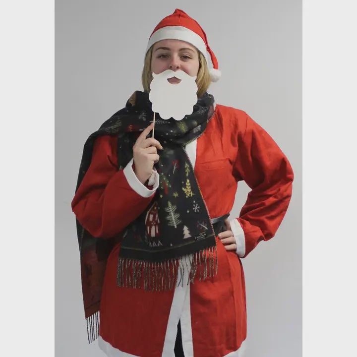 Christmas Cashmink Scarf - Navy