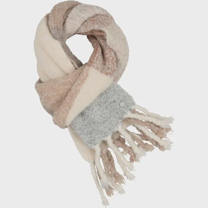 Boucle Colorblock Scarf - Sand