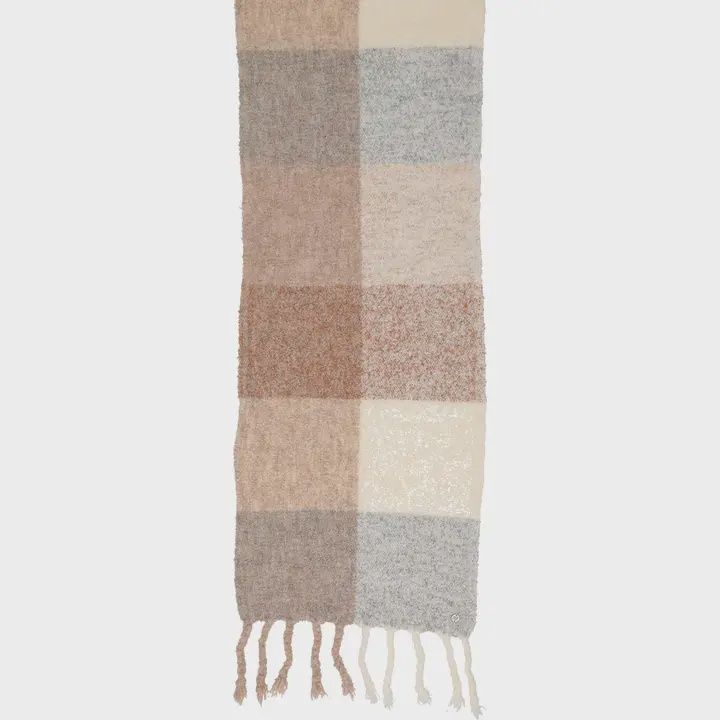 Boucle Colorblock Scarf - Sand
