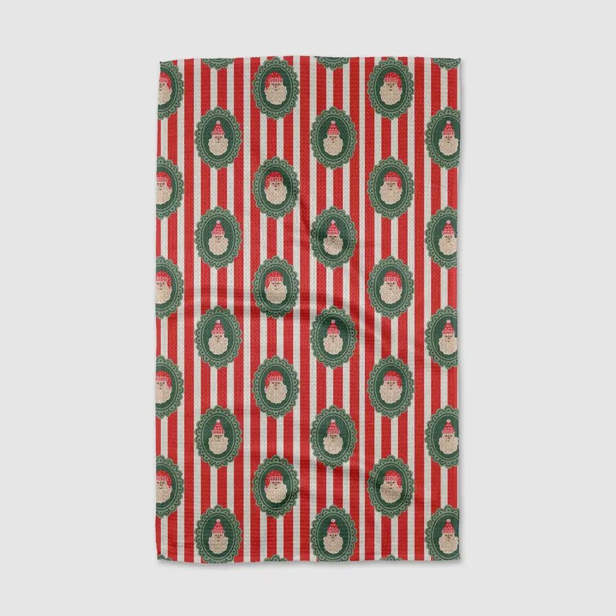 Striped Santa Tea Towel
