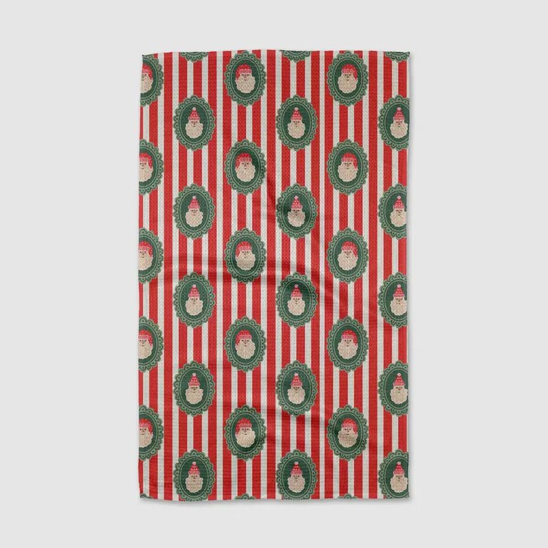 Striped Santa Tea Towel