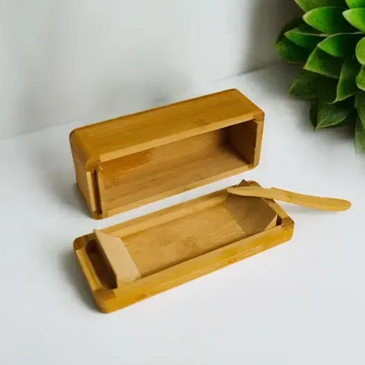 Bamboo Butter Dish and Butter Knife