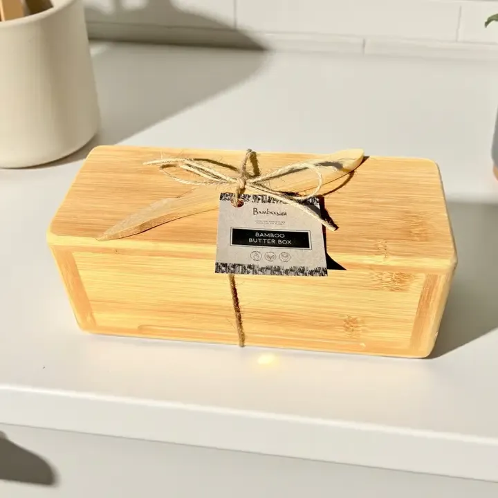 Bamboo Butter Dish and Butter Knife