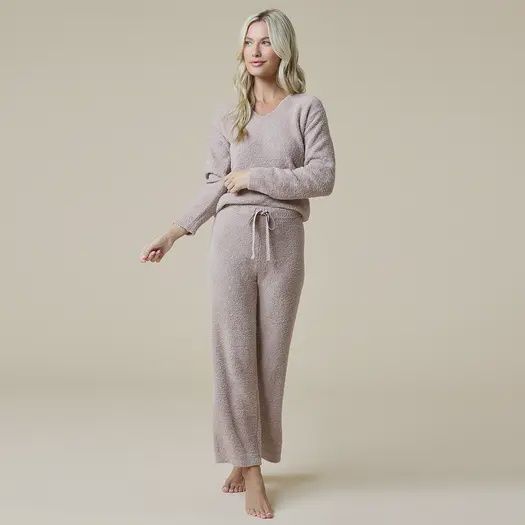 Solid Marshmallow V-Neck Lounge Set - Coco