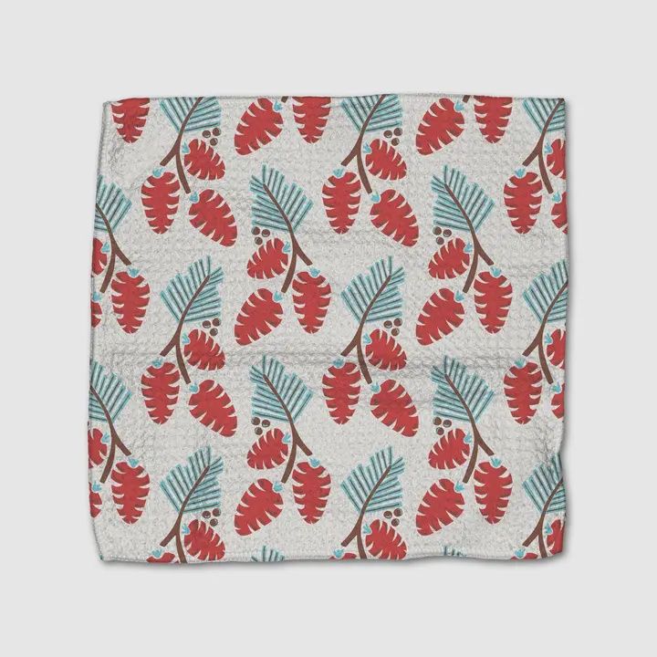 Winter Holly Dishcloth Set