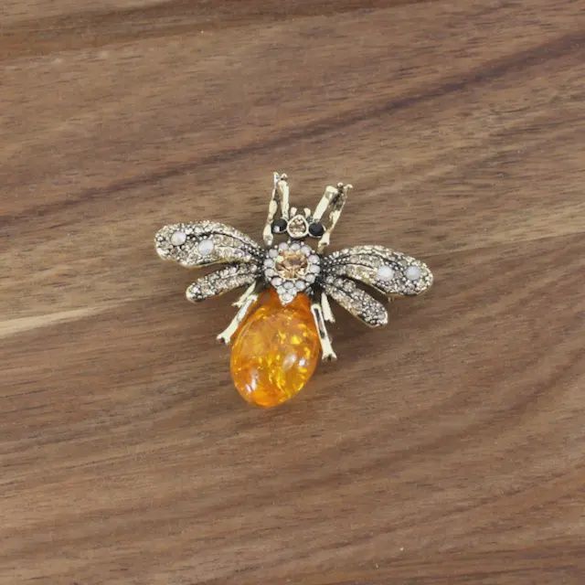 Bee Stainless Steel/Semi-Precious Brooch