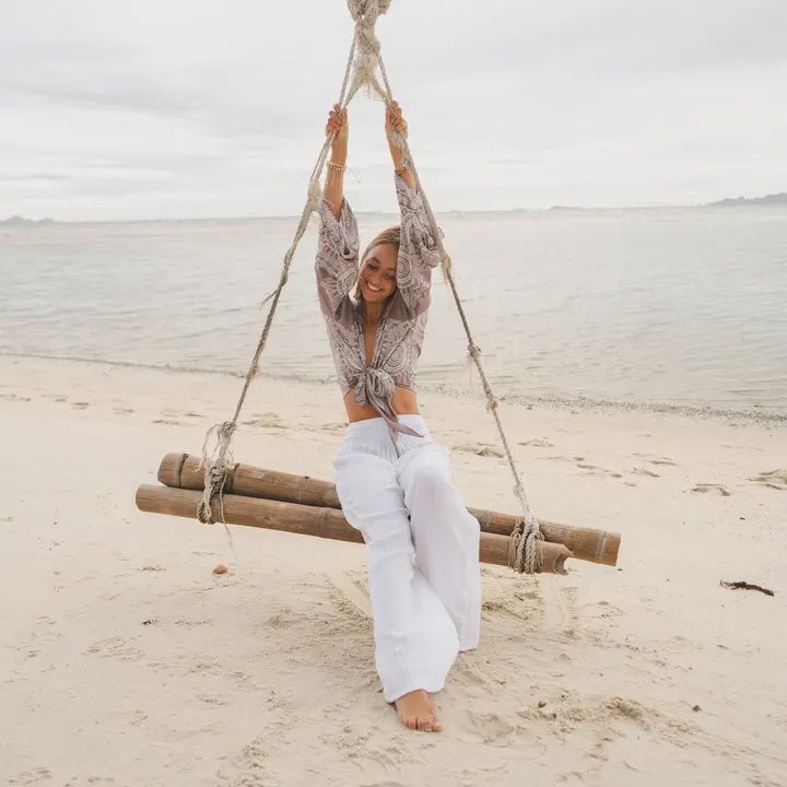White Wide Leg Cotton Pants