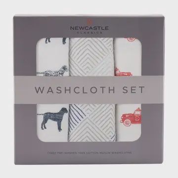 Fire Truck Washcloth Set of 3