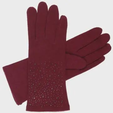 Sparkle Embellished Wool Blend Knit Tech Glove