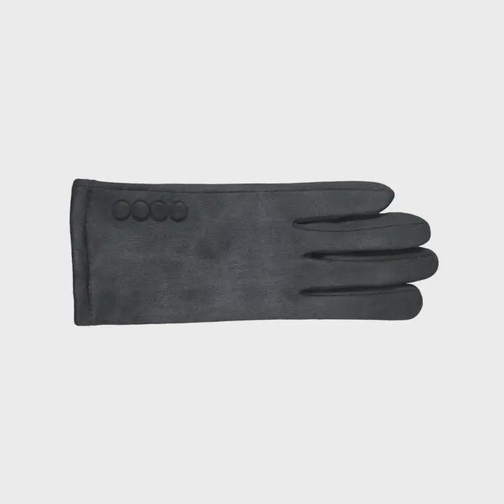 Faux Suede Gloves w/buttons