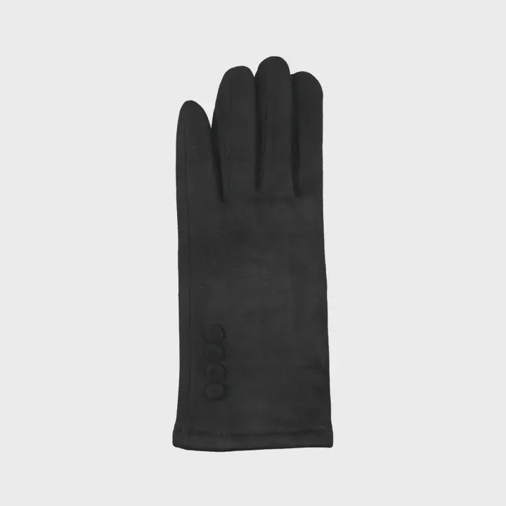 Faux Suede Gloves w/buttons