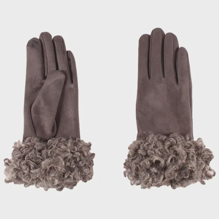 Texting Curly Cuff Gloves Winter